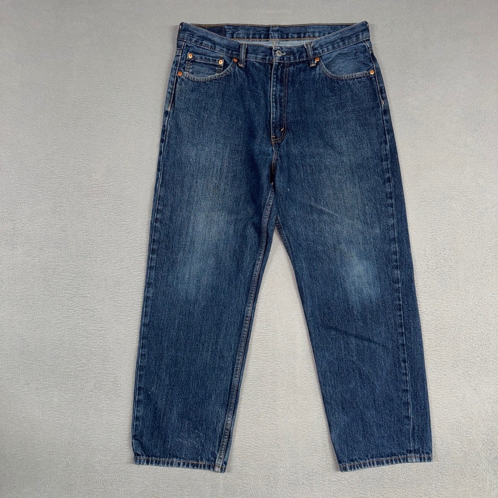Levis Jeans Mens 36x29 Blue 550 Relaxed Fit Tapered Leg Stretch Denim American